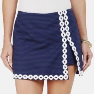 Lilly Pulitzer Navy Blue Skort with White Loop Trim